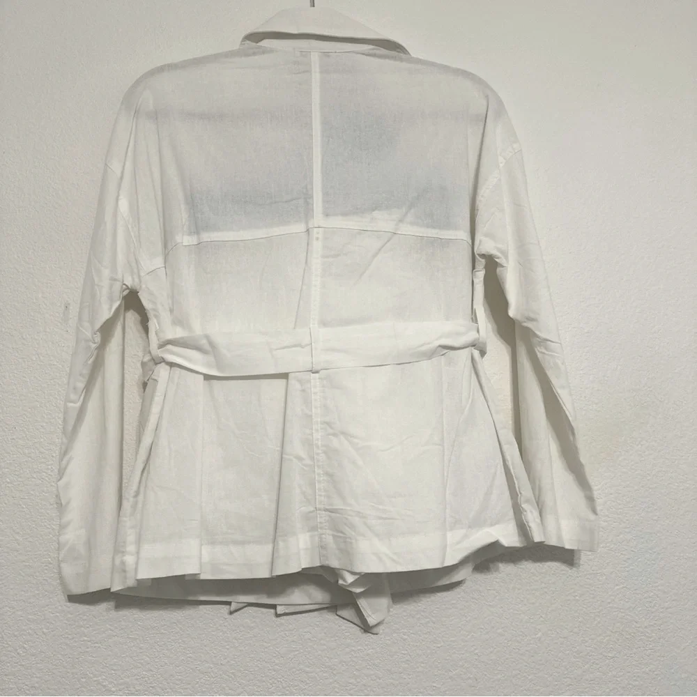 NWT*Set* Fashion Nova, ‘Still Workin’, Women's White Belted Jacket and Shorts - Picture 12 of 16